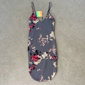 Floral gray & pink mini dress - Missguided NWT - size 4